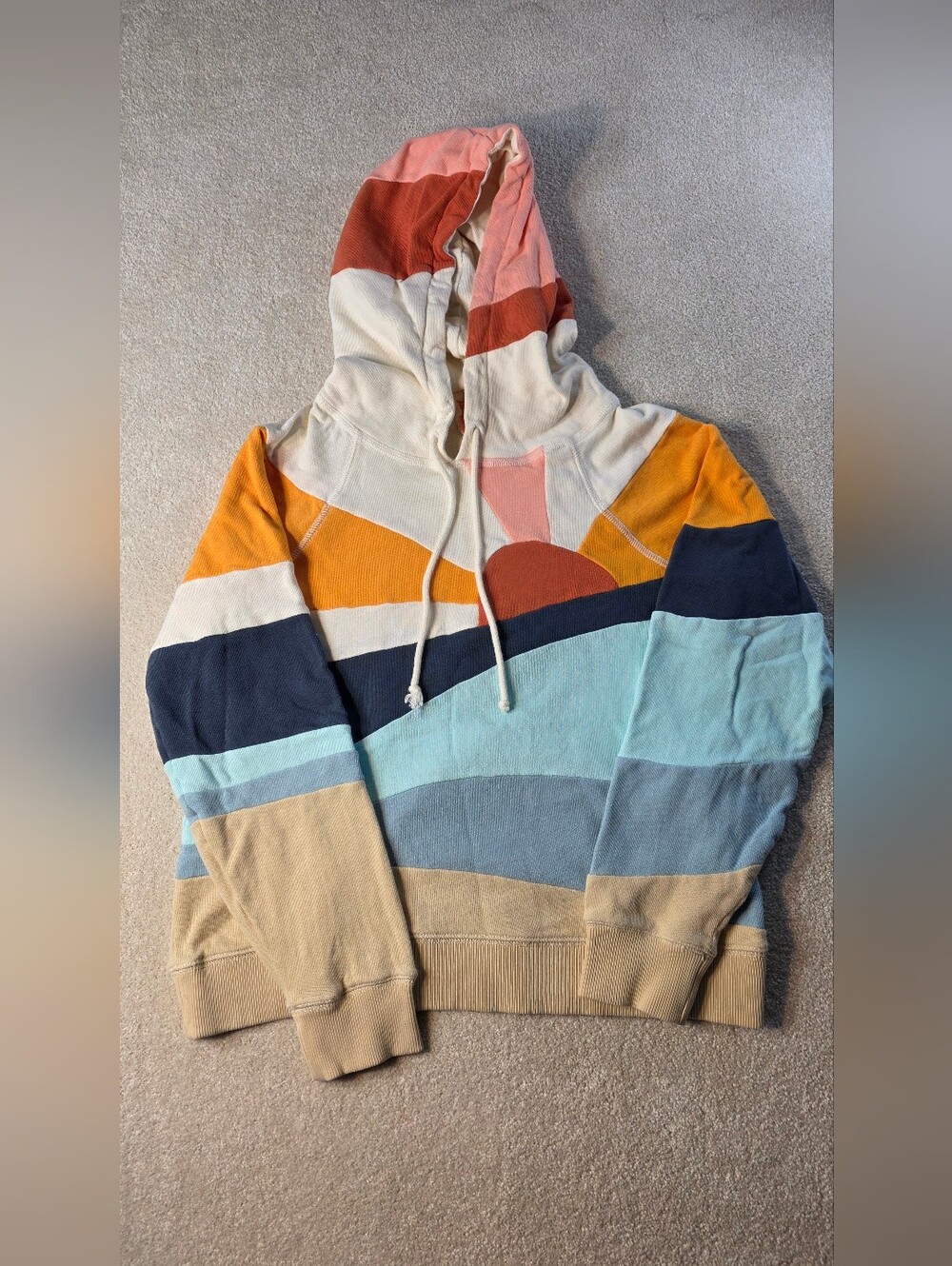 Faherty Soleil Sun And Sea Sunburst Hoodie Colorful Womens NWOT